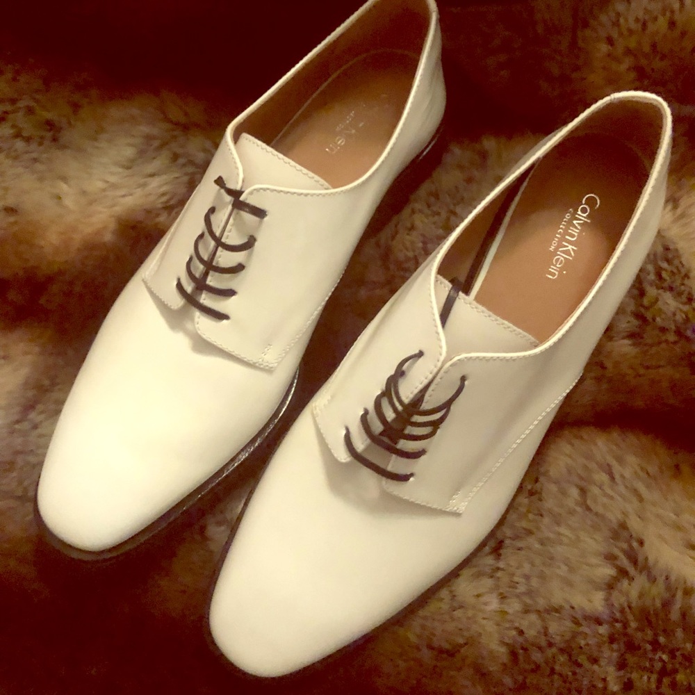 NWT! Calvin Klein MARS SPAZZOLATO LEATHER OXFORD